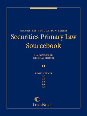 cover image of Securities Primary Law Sourcebook